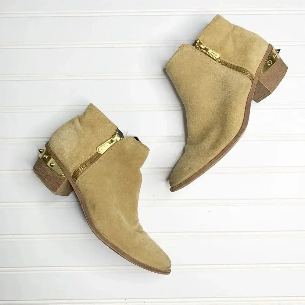 Sam Edelman Holt Camel Suede Leather Ankle Boots
